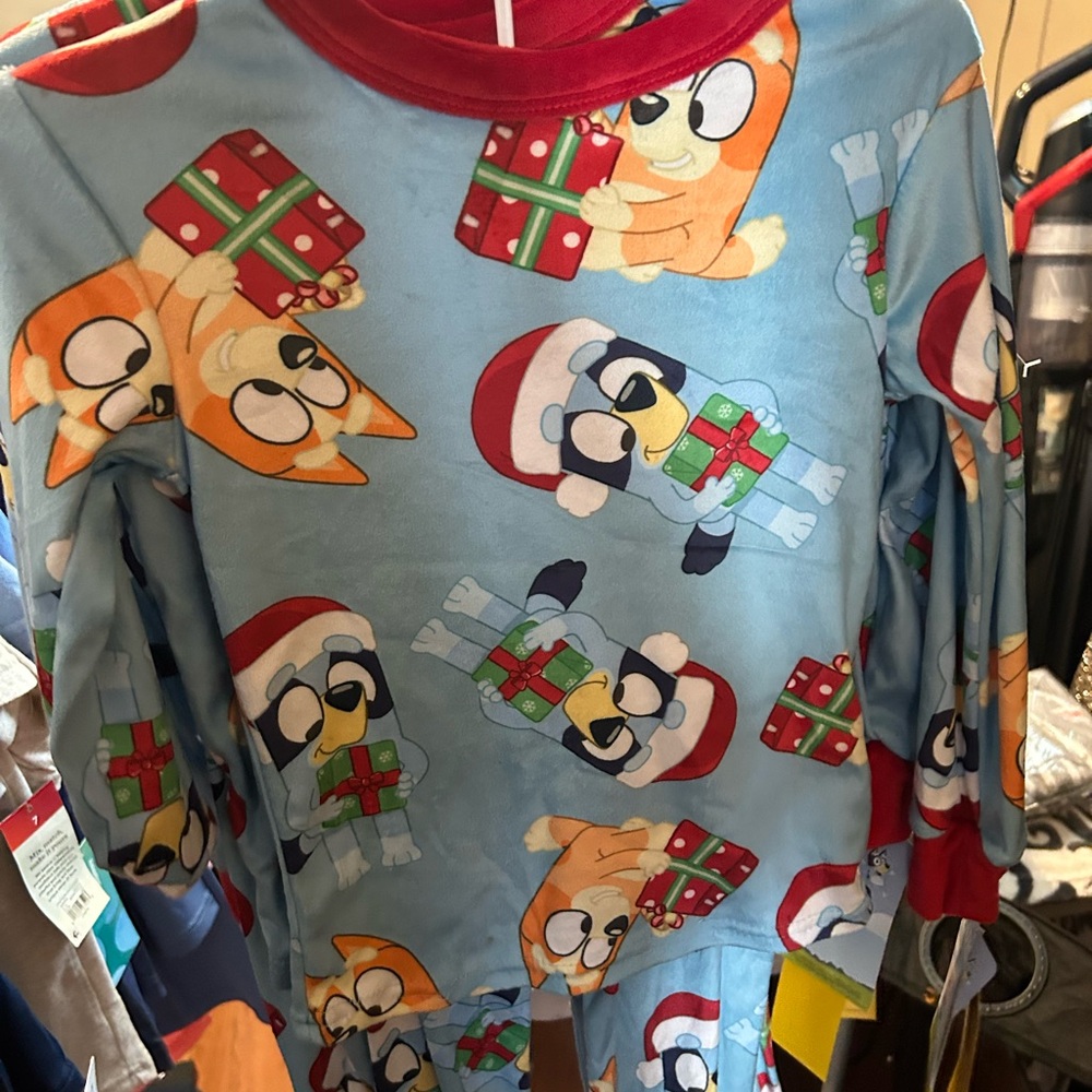 Blue Cartoon Dog Pajama Set